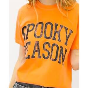 NEW ETTA & EAST spooky season graphic tee in orange